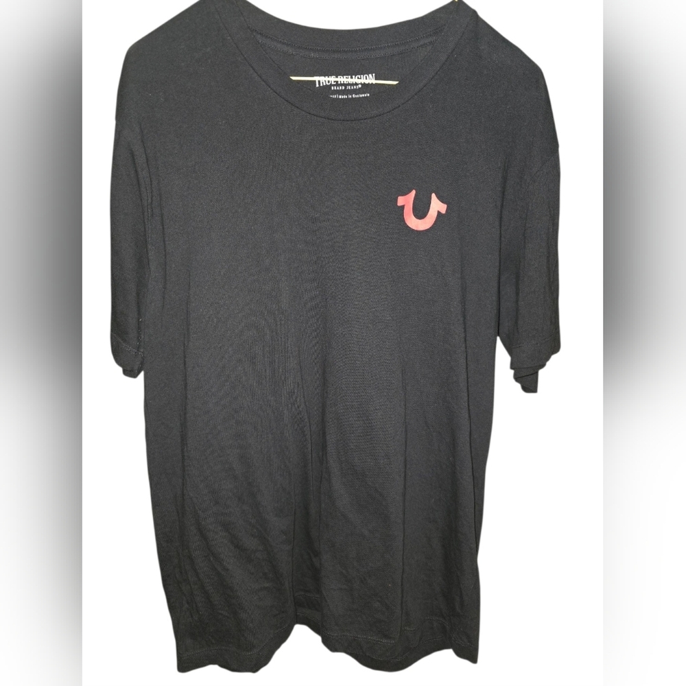 Mens True‎ Religion Big Circle Logo Black Tee Size Large